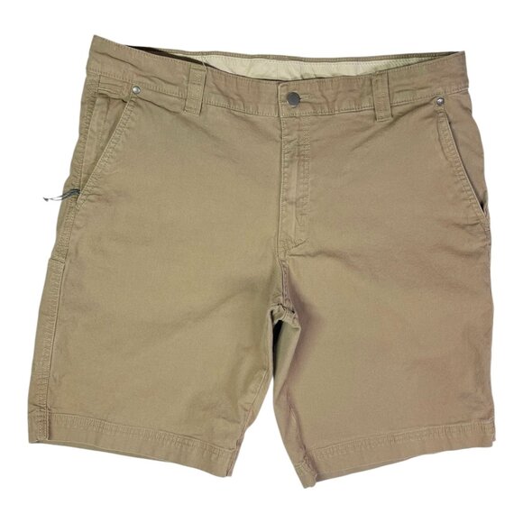 Columbia Men's 38x10 Regular Fit Brown Cotton Shorts Zip Fly - Picture 1 of 7